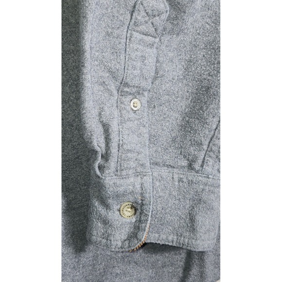 Legendary Whitetail Mens Long Sleeve Button Flannel Shirt L Gray Corduroy Collar - Picture 12 of 13